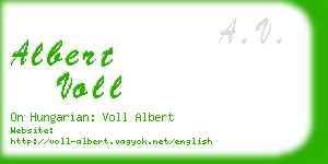 albert voll business card